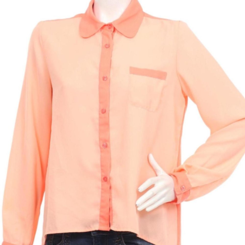 Forever 21 Sheer Button Top Size S